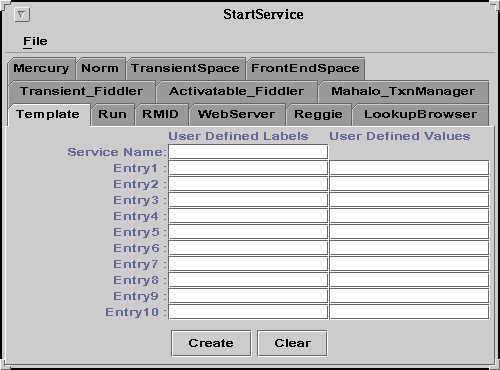 Using the StartService GUI
